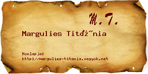 Margulies Titánia névjegykártya